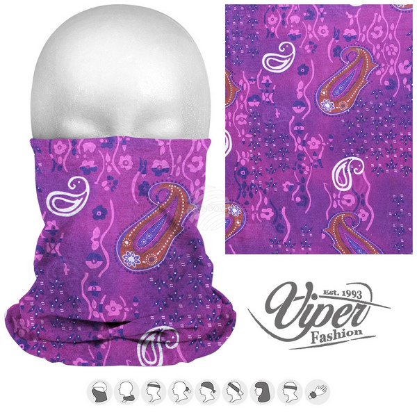 Viper Fashion 9in1 Mikrokuitukangas Putkihuivi, violetti paisley